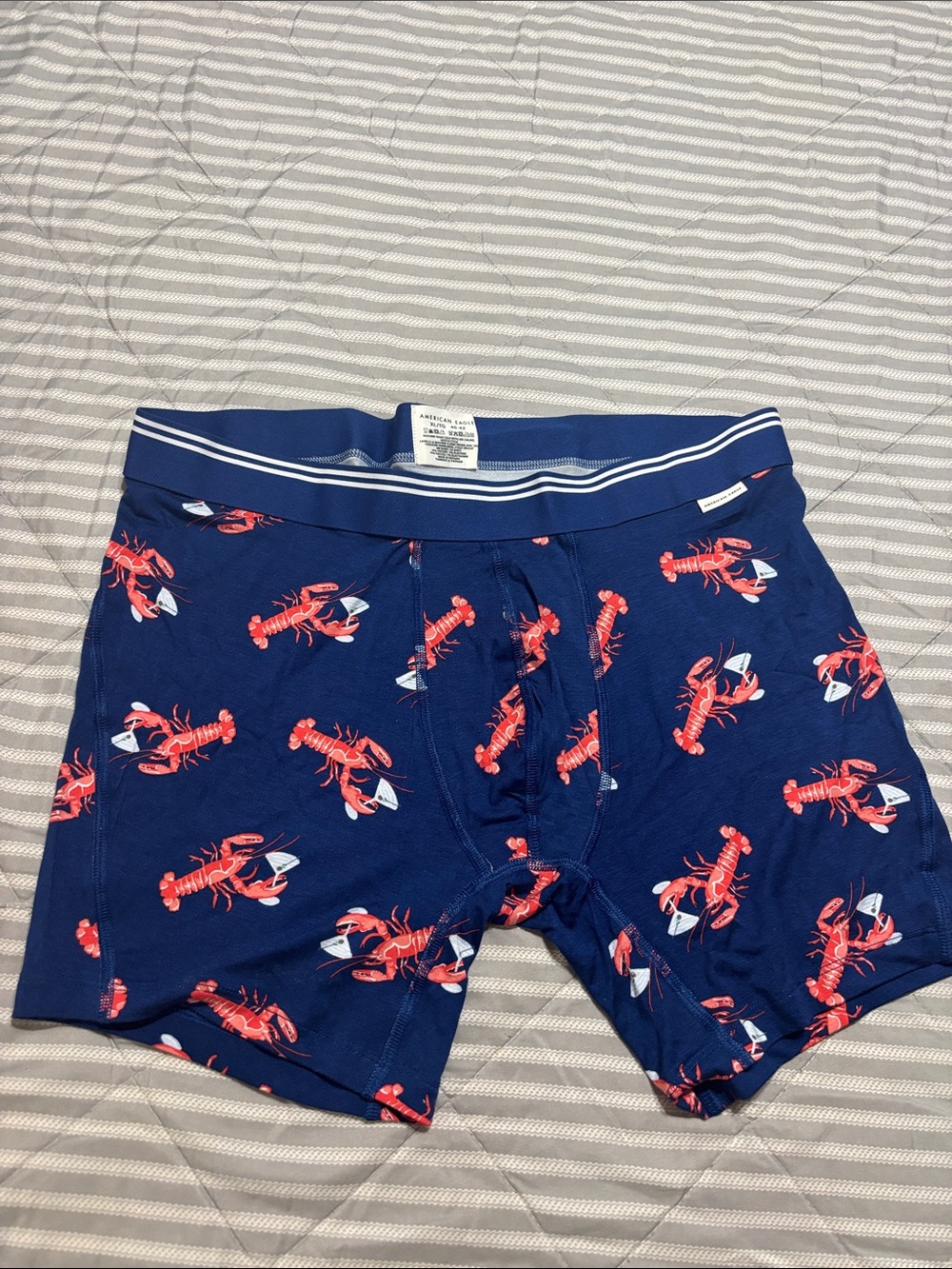 American Eagle Outfitters Navy Boxer Briefs with Red Lobster Print